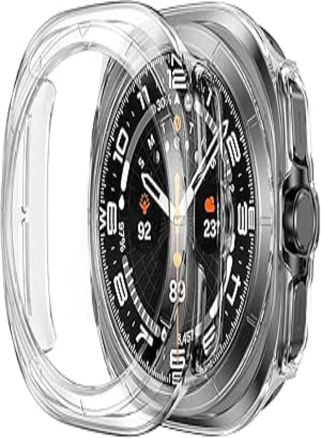 Misxi 2-Pack Hard PC Case with Screen Protector Tempered Glass for Samsung Galaxy Watch Ultra (2025) 47mm, Scratch Resistant Anti-Slip Protective Cover for Galaxy Watch 7 Ultra, Transparent